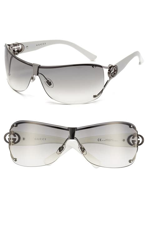 gucci 73mm shield sunglasses with crystal logo detail|gucci goggles yupoo.